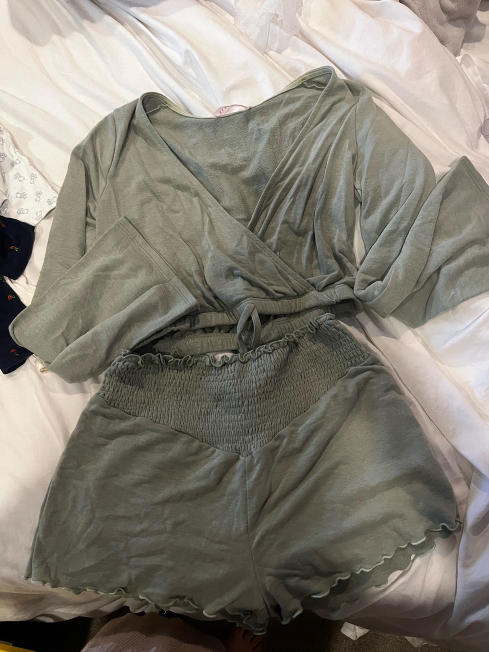 Blue Blush Olive Green lounge set